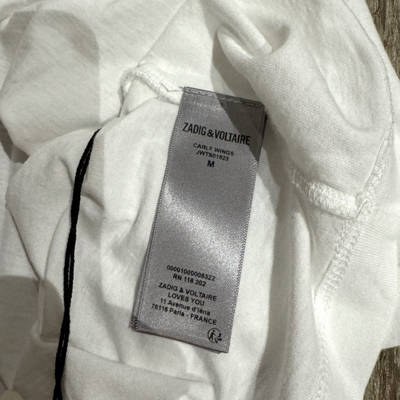 Zadig & Voltaire Carly Wings Crop Tee Shirt. - Picture 8 of 8